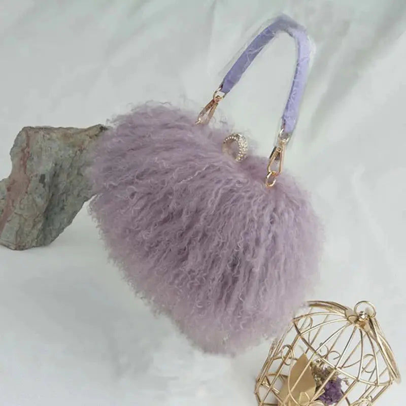 Lux Mongolian Lamb Fur Handbag