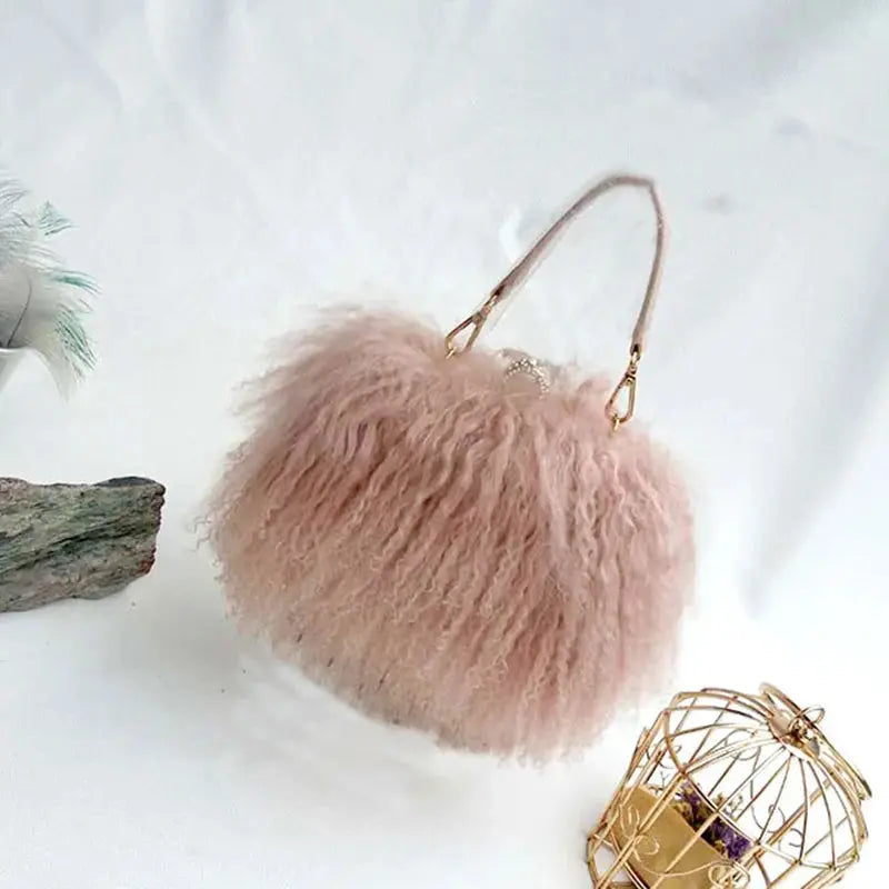 Lux Mongolian Lamb Fur Handbag