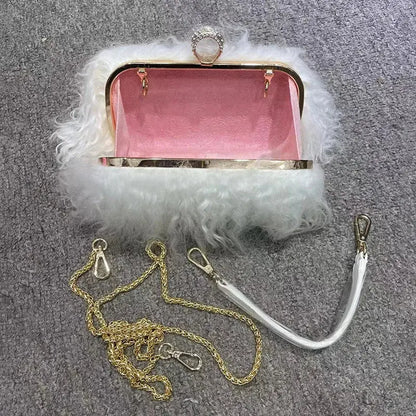 Lux Mongolian Lamb Fur Handbag