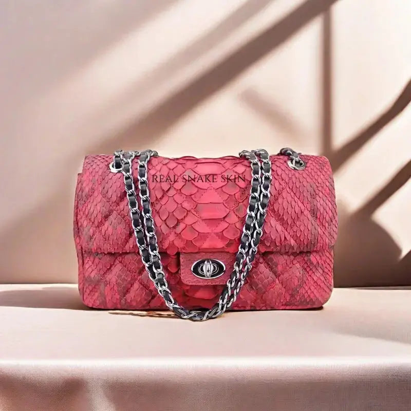 Lux Snake Skin Quilted Crossbody Bag