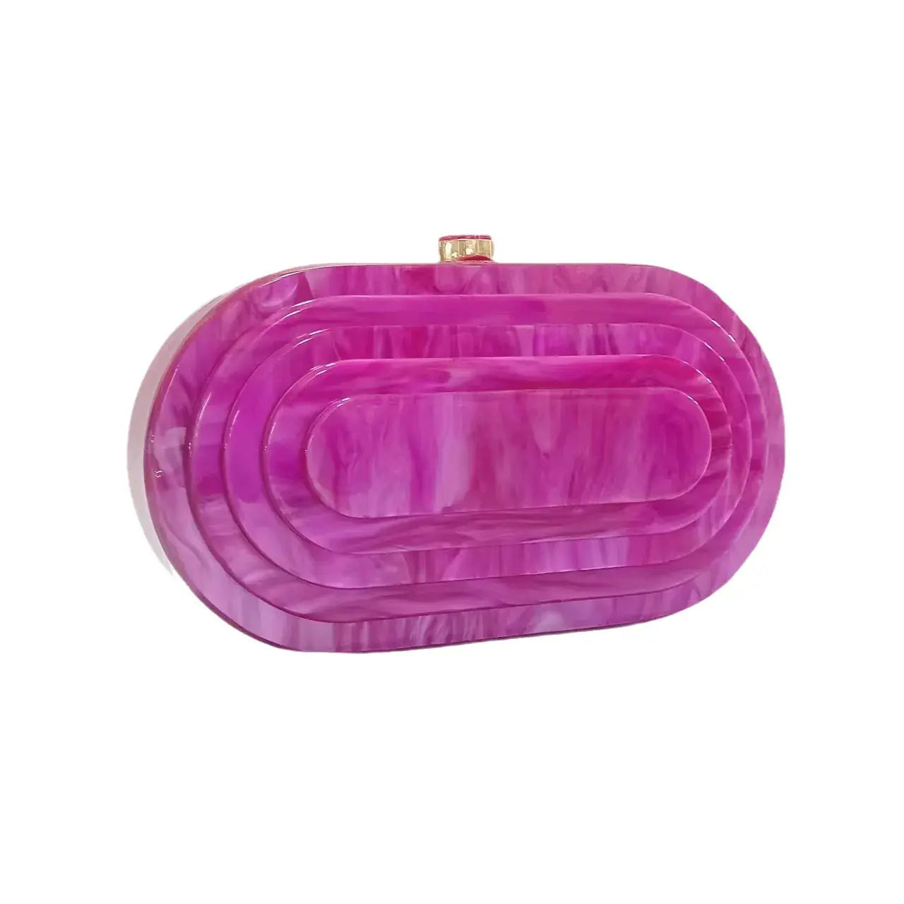 Marbled Acrylic Oval Carved Clutch - Uniquely You Online