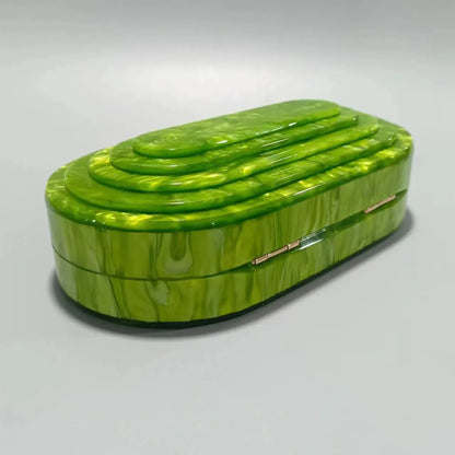 Marbled Acrylic Oval Carved Clutch - Uniquely You Online