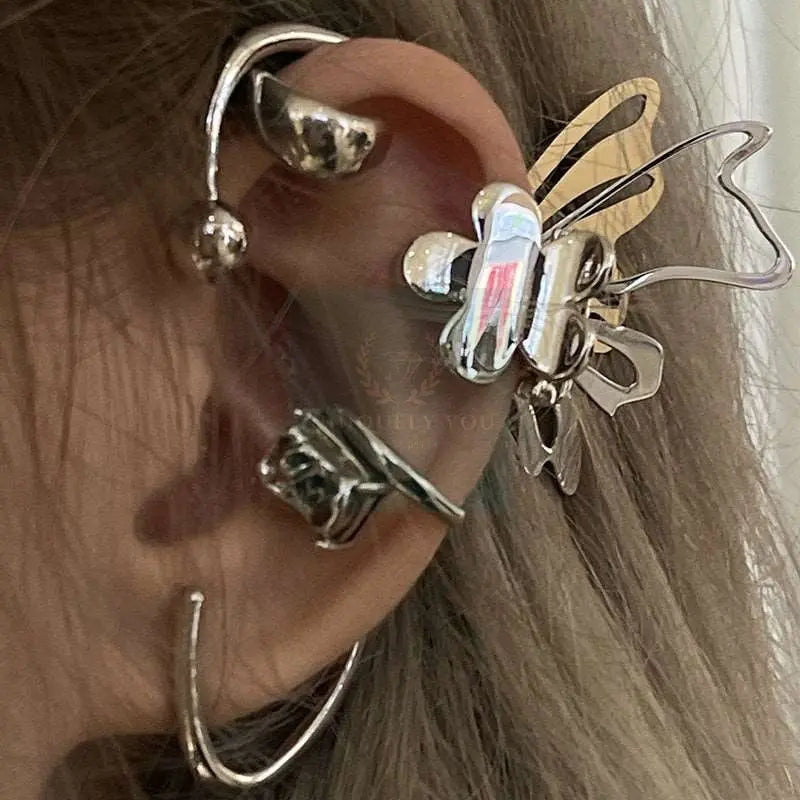 Metal Butterfly Ear Cuff and Clip - Uniquely You Online