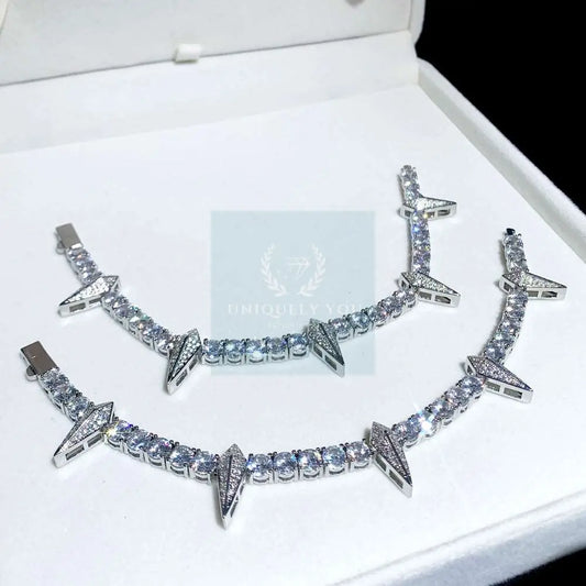 Micro Pave 5A CZ Spike Charm Bracelet - Uniquely You Online