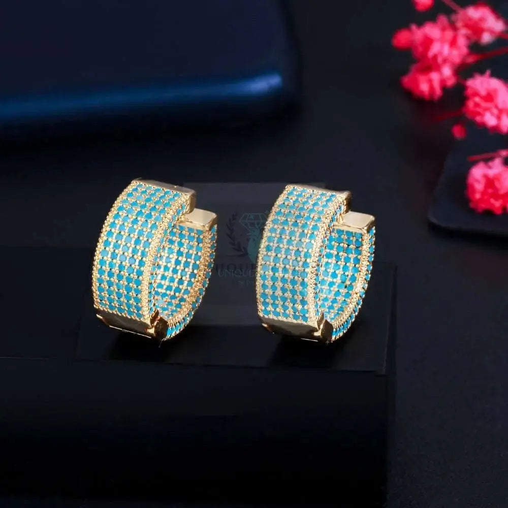 Micro Pave Wide Hoop Earrings - Uniquely You Online