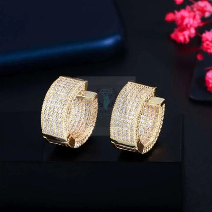 Micro Pave Wide Hoop Earrings - Uniquely You Online