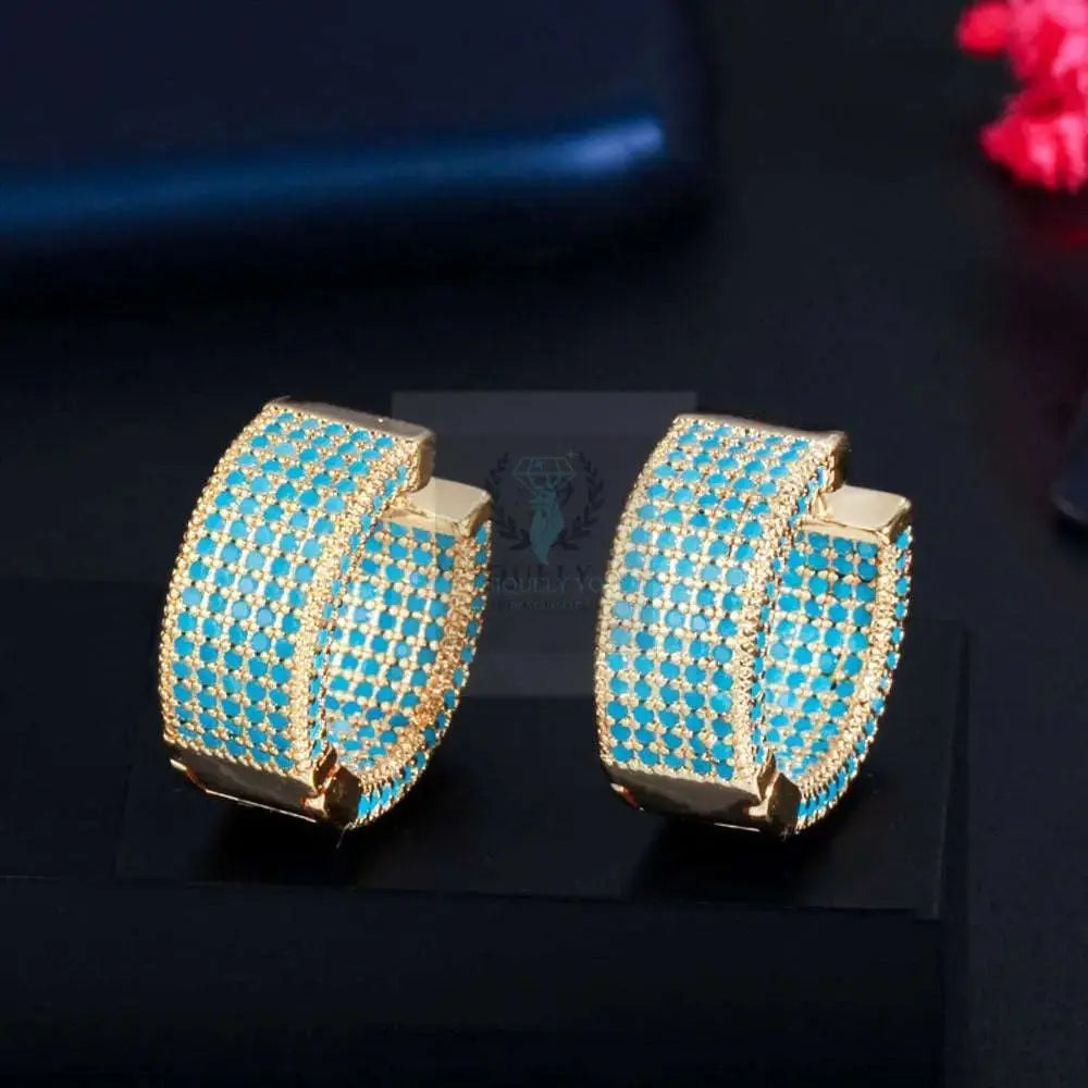 Micro Pave Wide Hoop Earrings - Uniquely You Online