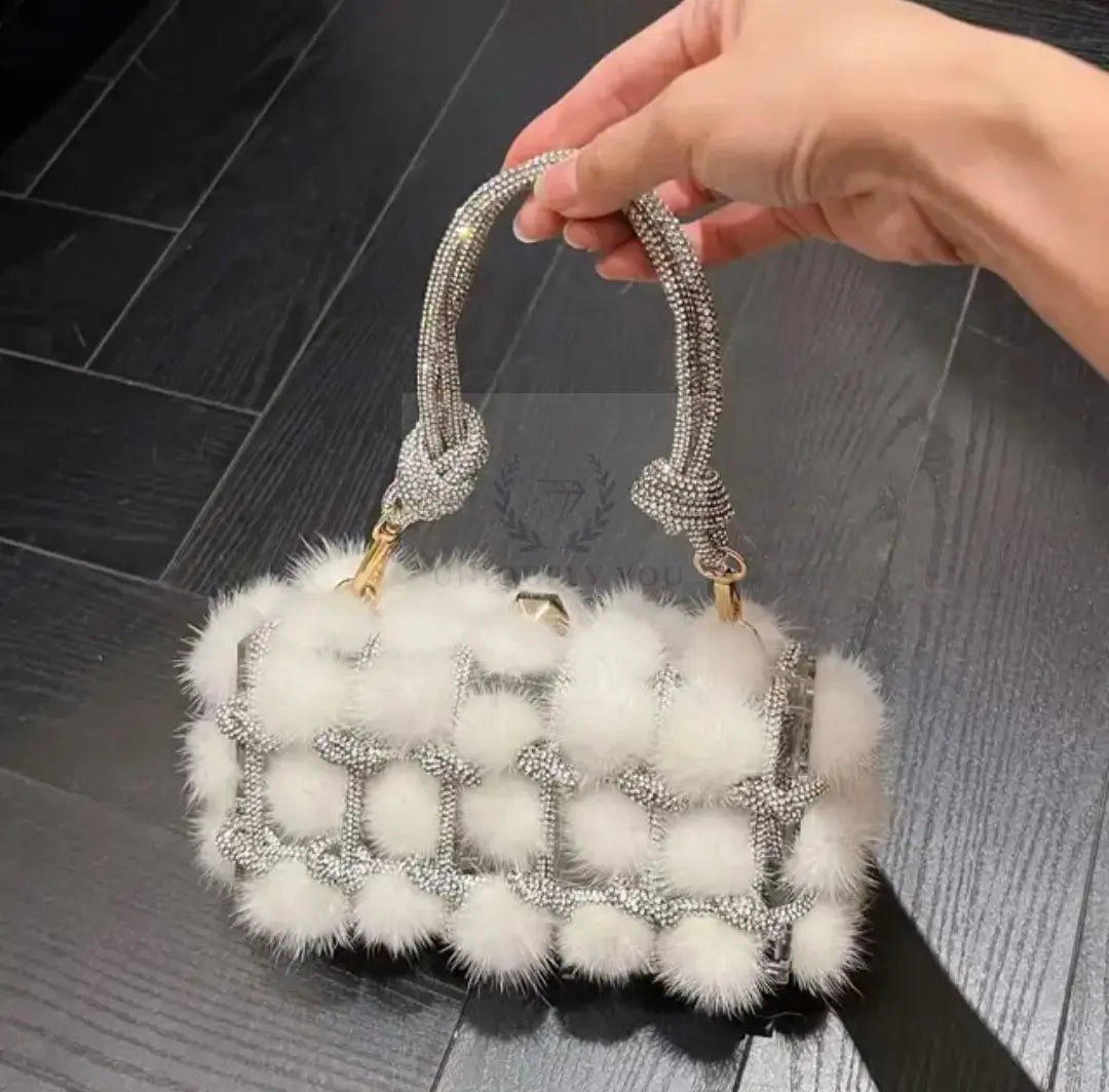 Mink Crystal Fur Clutch  Uniquely You Online