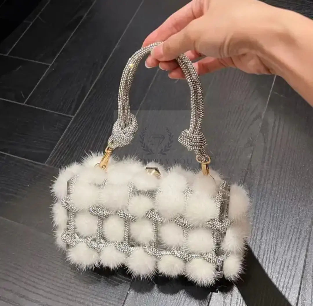 Mink Crystal Fur Clutch  Uniquely You Online