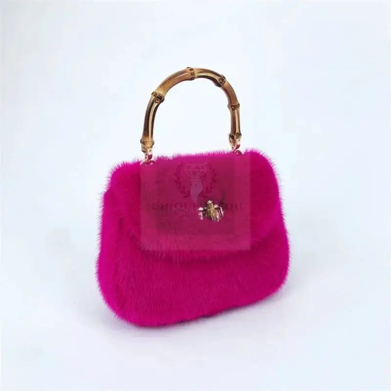 Mink Fur Bamboo Knot Bag - Uniquely You Online