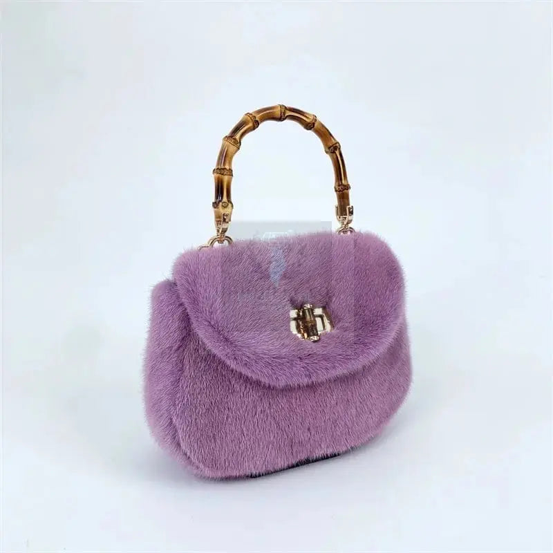 Mink Fur Bamboo Knot Bag - Uniquely You Online