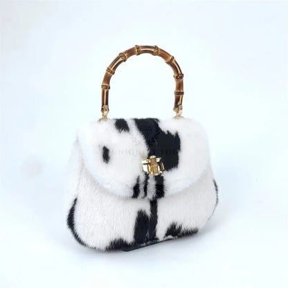 Mink Fur Bamboo Knot Bag - Uniquely You Online