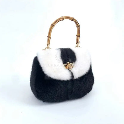 Mink Fur Bamboo Knot Bag - Uniquely You Online