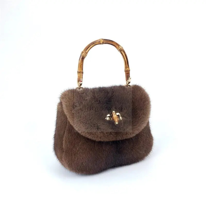 Mink Fur Bamboo Knot Bag - Uniquely You Online