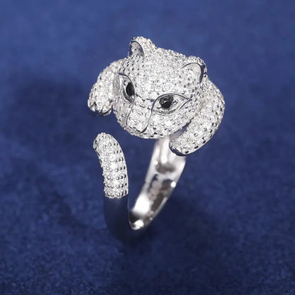 CZ/Moissanite Adjustable Leopard Ring