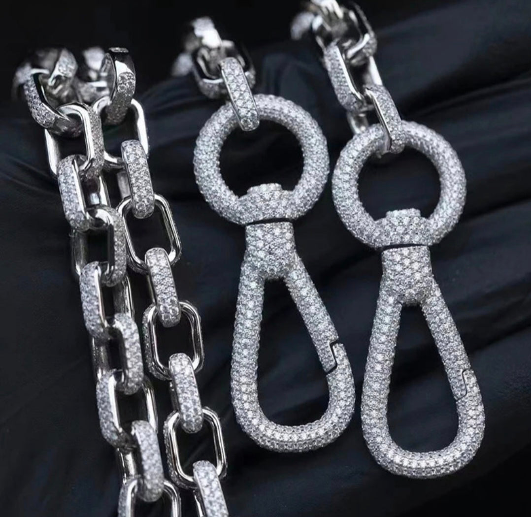 Moissanite Hook Link Chain