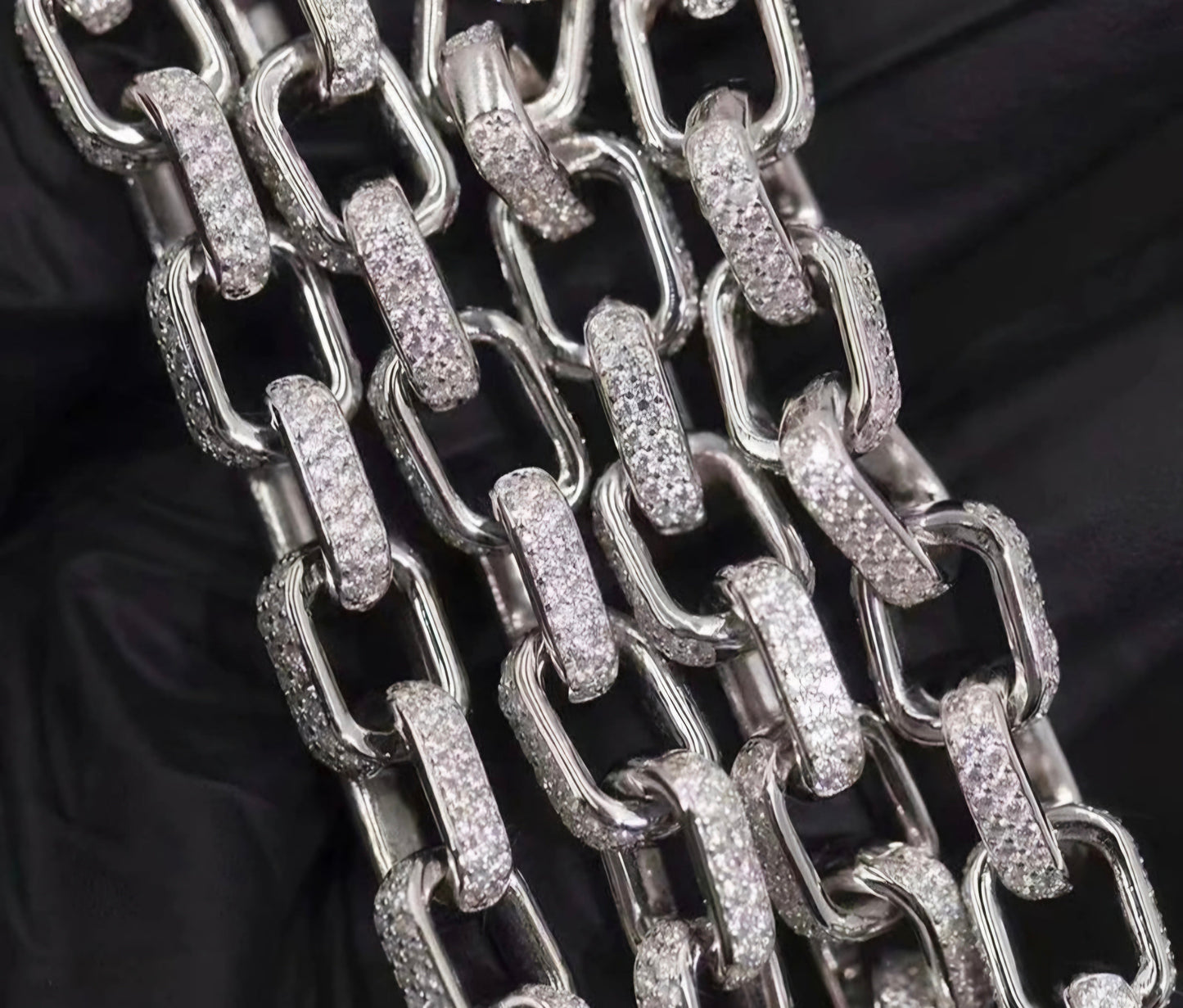 Moissanite Hook Link Chain