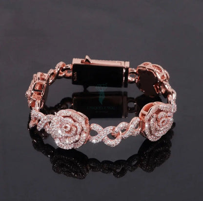 Moissanite Rose Infinity Link Bracelet  Uniquely You Online 