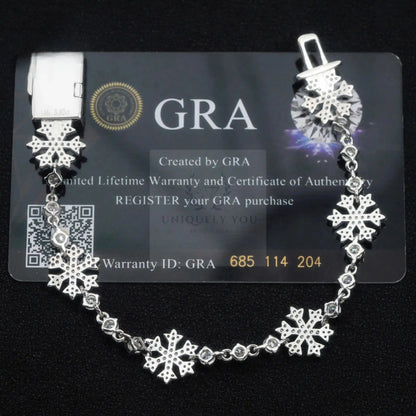 Moissanite Snow Flake Link Tennis Bracelet  Uniquely You Online