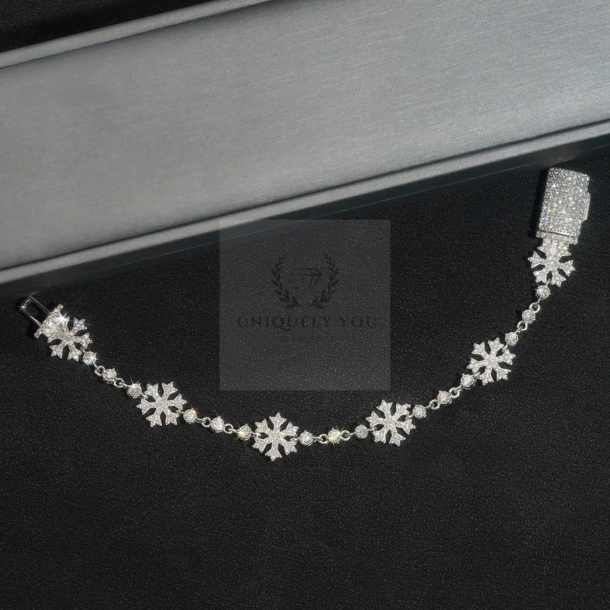 Moissanite Snow Flake Link Tennis Bracelet  Uniquely You Online