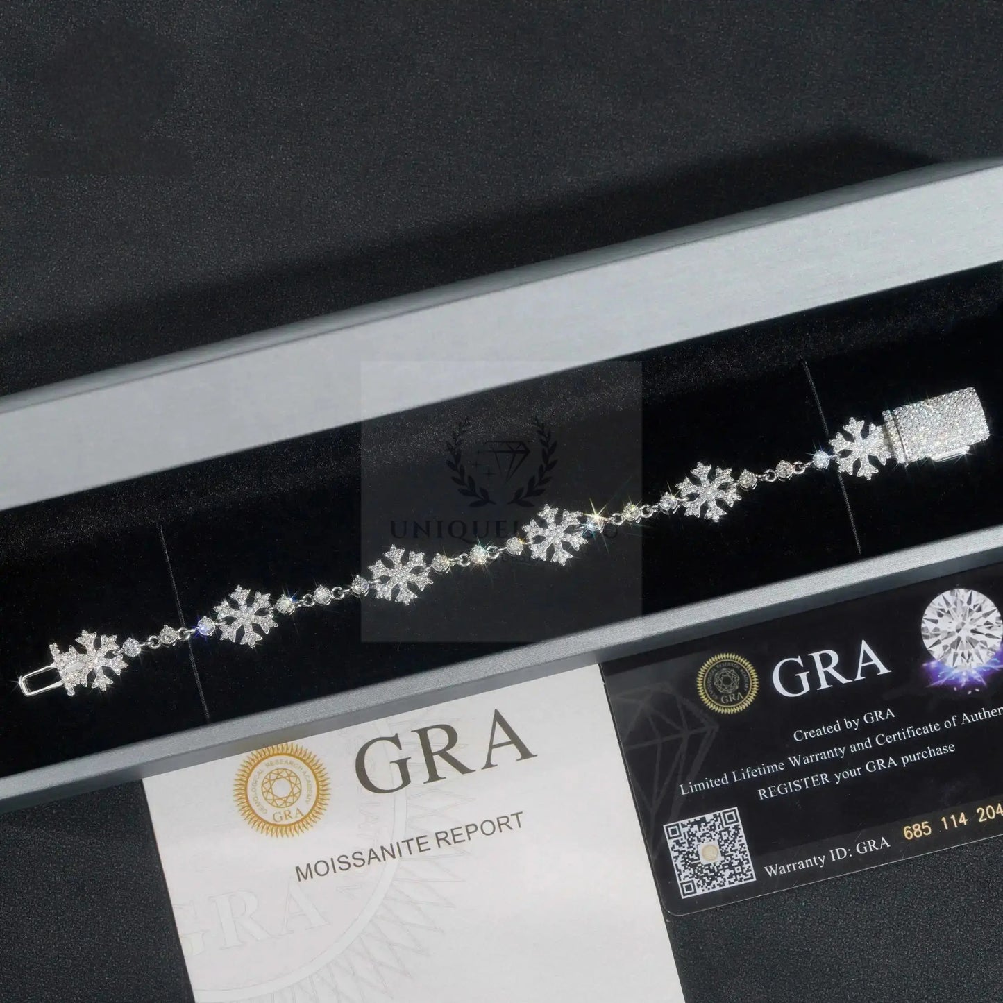 Moissanite Snow Flake Link Tennis Bracelet  Uniquely You Online