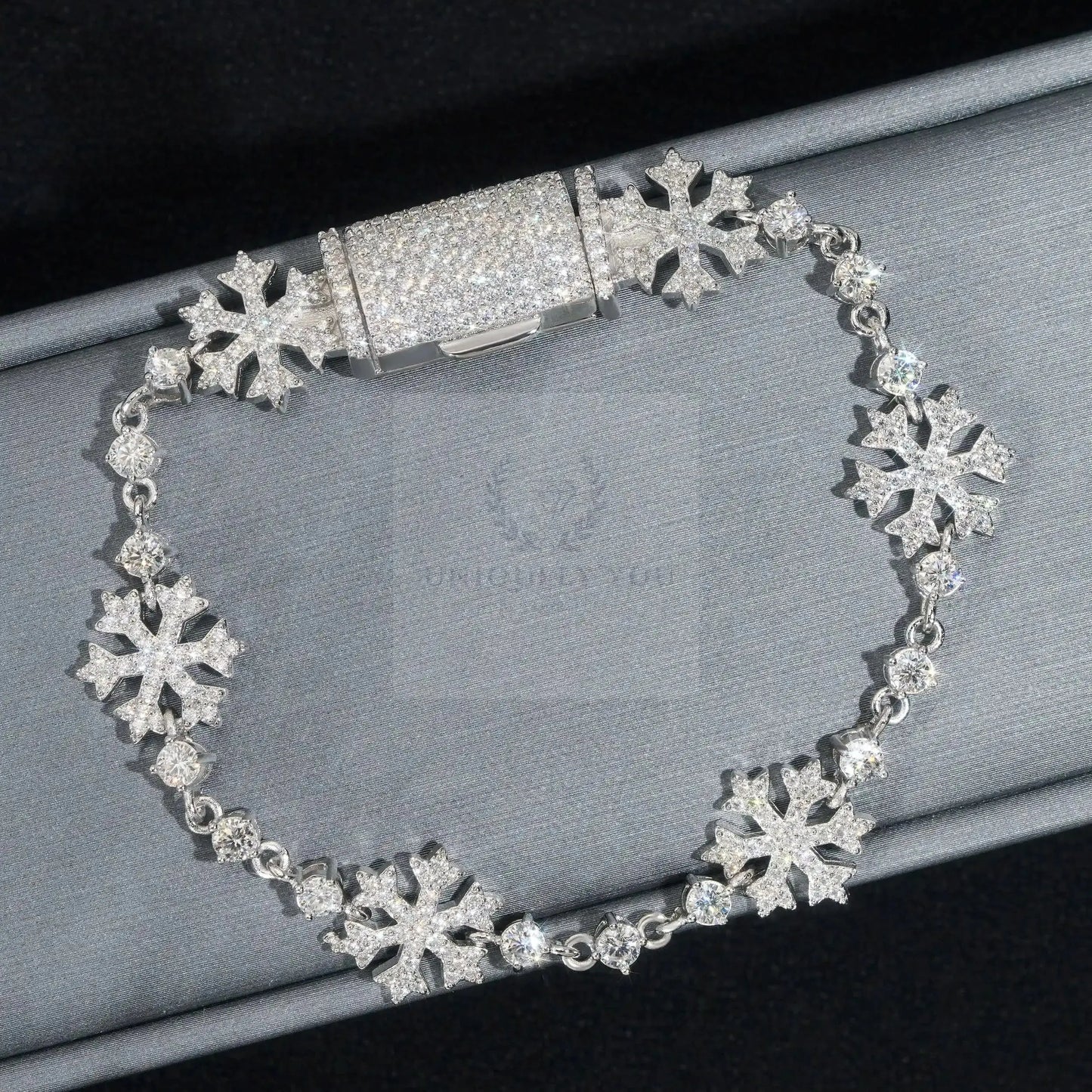 Moissanite Snow Flake Link Tennis Bracelet  Uniquely You Online