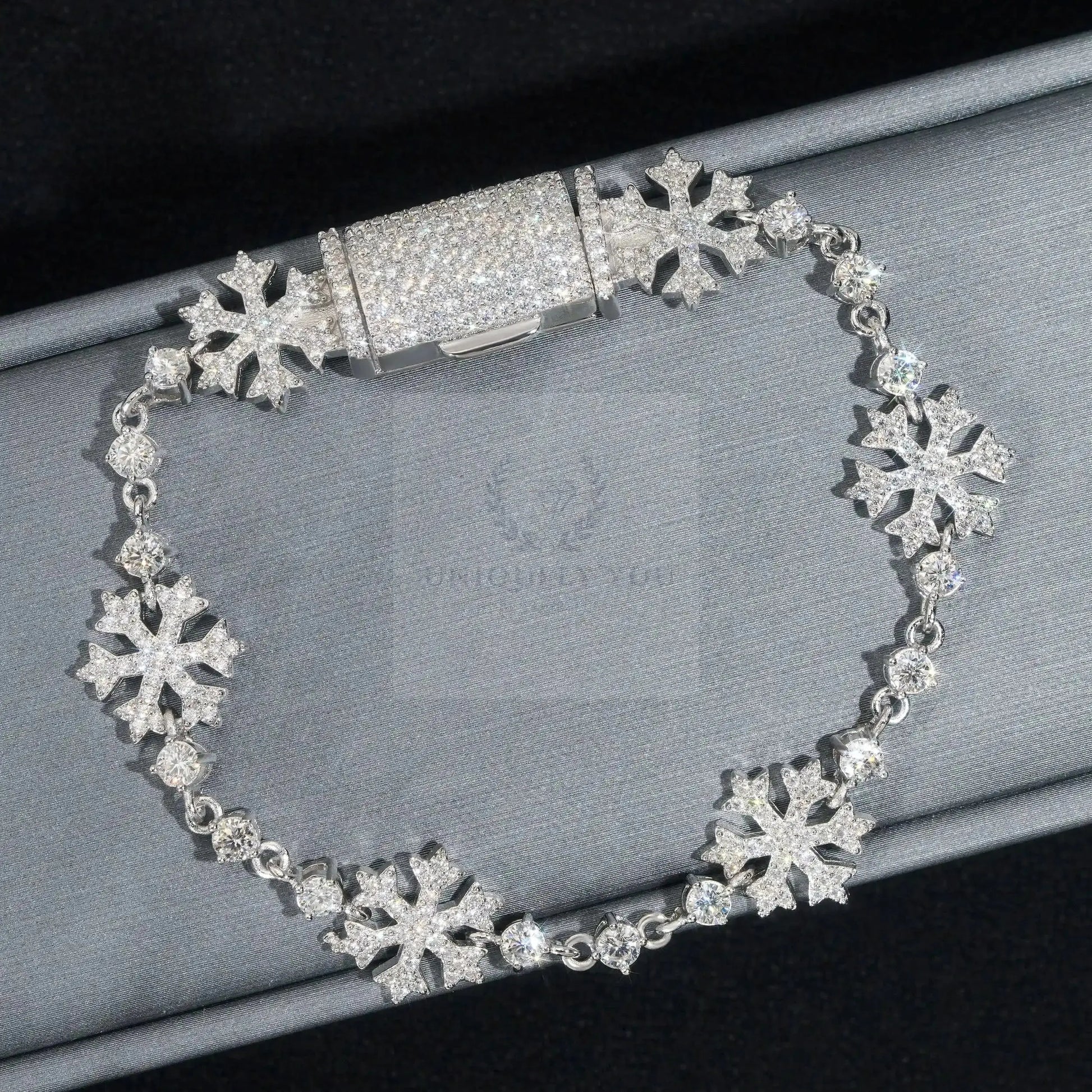 Moissanite Snow Flake Link Tennis Bracelet  Uniquely You Online