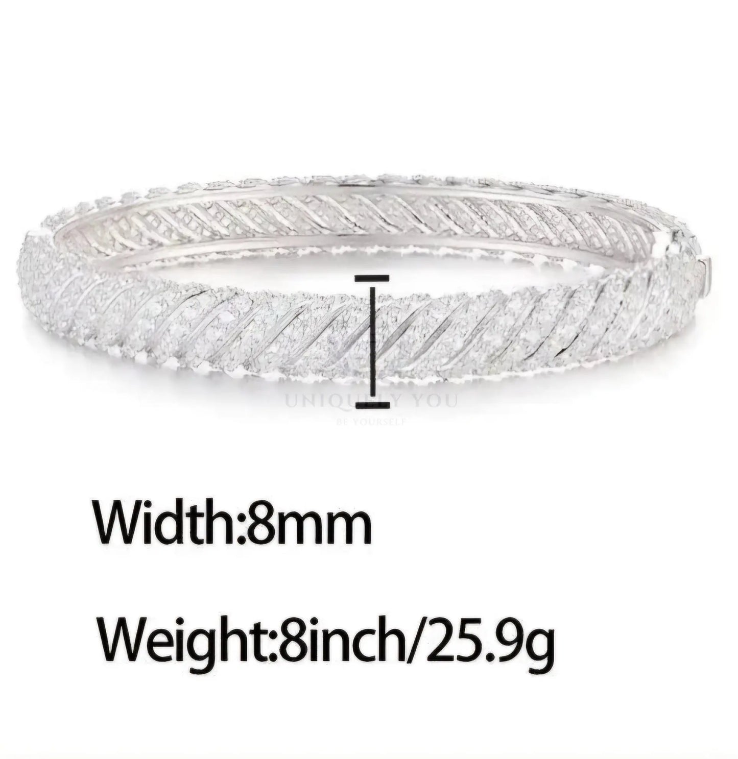 8mm CZ/Moissanite Twisted Bangle  Uniquely You Online