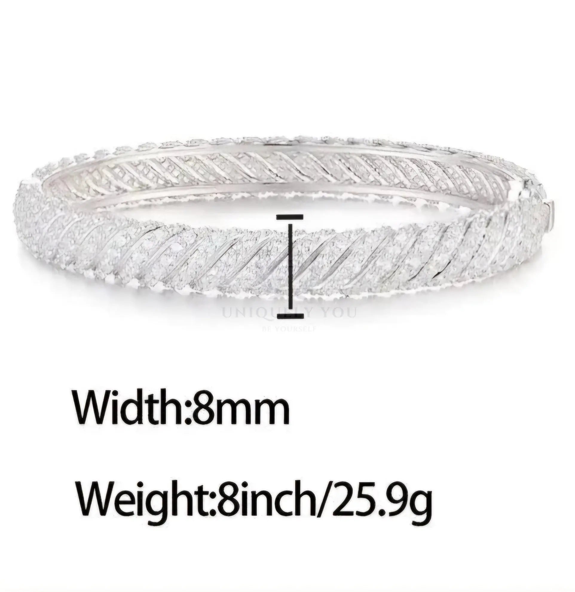 8mm CZ/Moissanite Twisted Bangle  Uniquely You Online