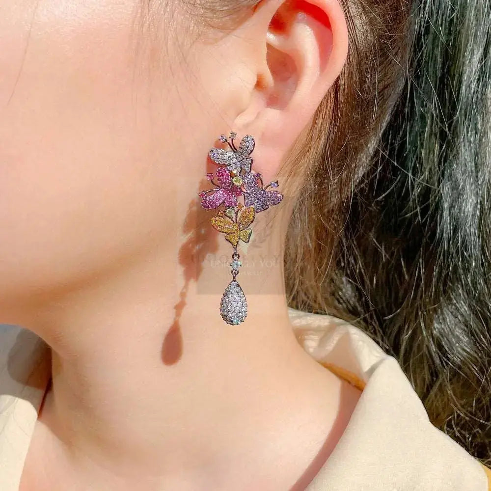 Multicolor Butterfly Ball Drop Earrings - Uniquely You Online