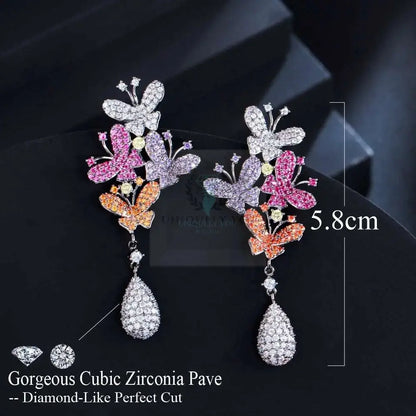 Multicolor Butterfly Ball Drop Earrings - Uniquely You Online