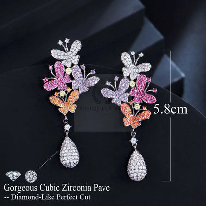 Multicolor Butterfly Ball Drop Earrings - Uniquely You Online