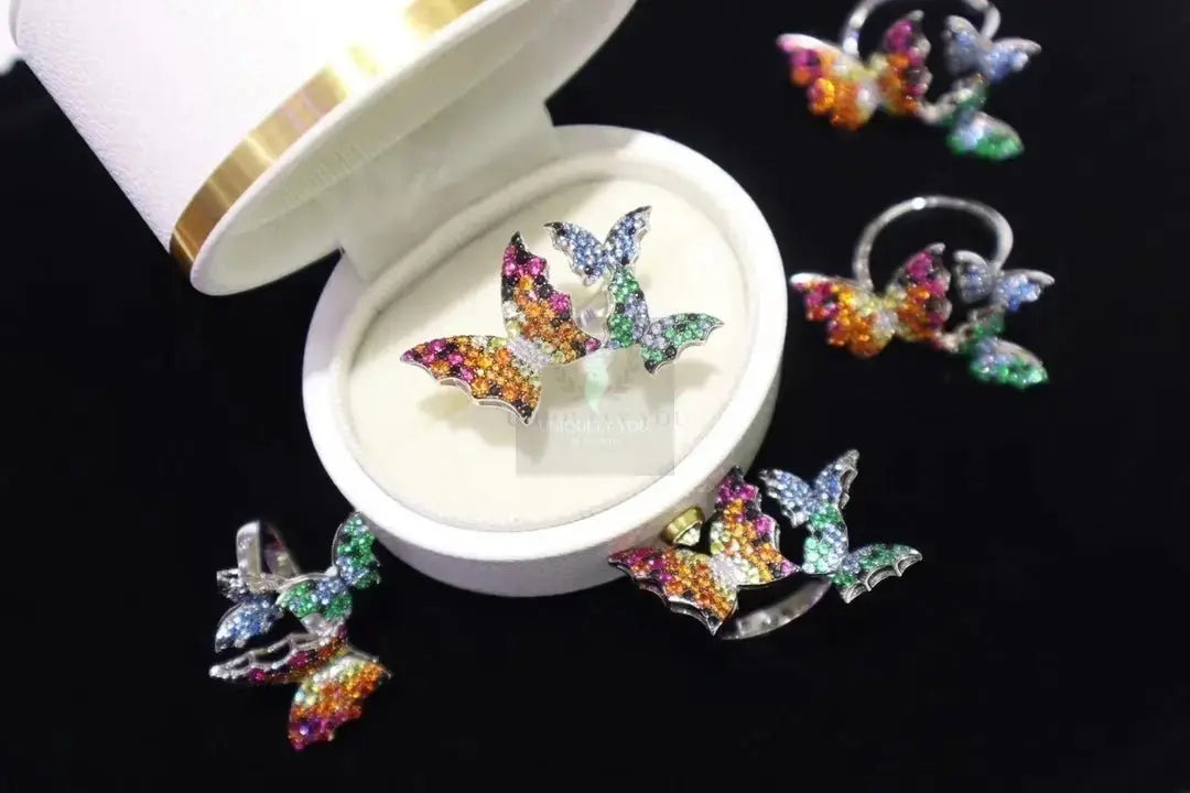 Multicolor Butterfly Moissanite Ring - Uniquely You Online