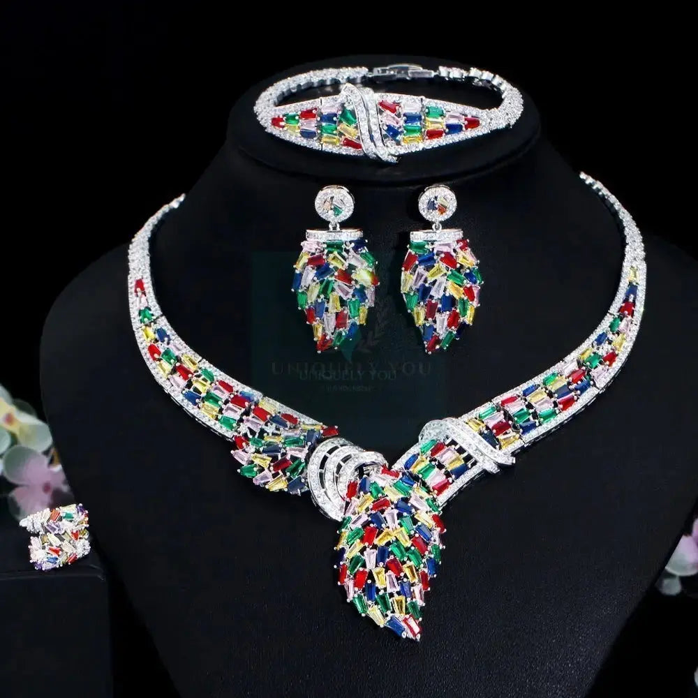 Multicolor Feather Jewelry Set - Uniquely You Online