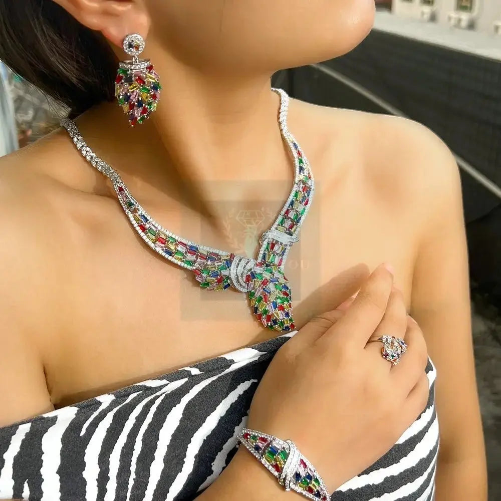 Multicolor Feather Jewelry Set - Uniquely You Online