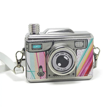 Multicolored Camera Hip Flask