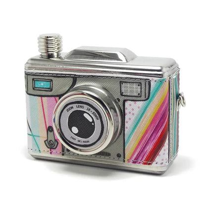 Multicolored Camera Hip Flask