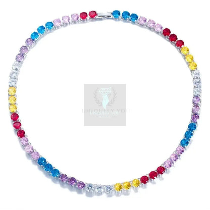 Mystic Rainbow CZ Tennis Necklace - Uniquely You Online