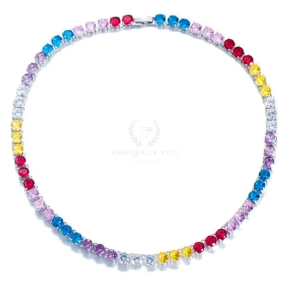 Mystic Rainbow CZ Tennis Necklace - Uniquely You Online