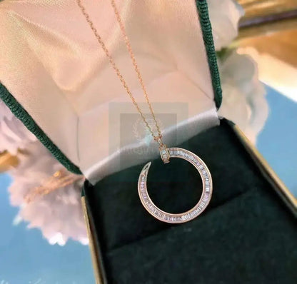 Nail Diamond Circle Necklace - Uniquely You Online