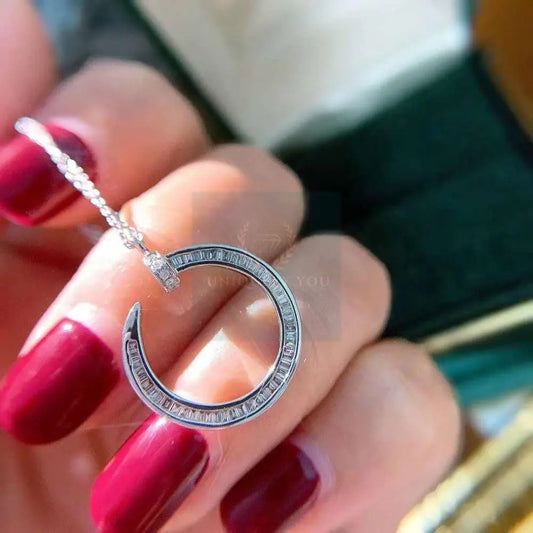 Nail Diamond Circle Necklace - Uniquely You Online