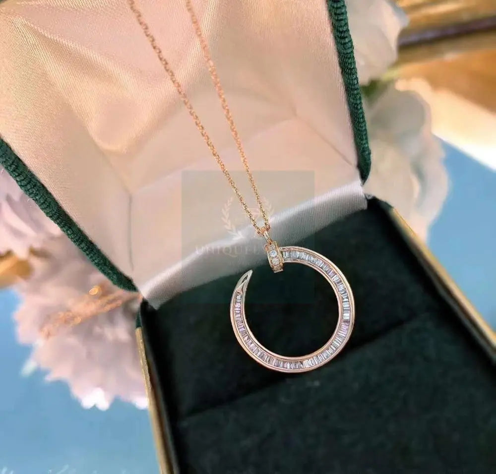 Nail Diamond Circle Necklace - Uniquely You Online