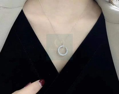 Nail Diamond Circle Necklace - Uniquely You Online