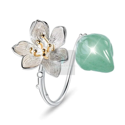 Natural Aventurine Flower Ring - Uniquely You Online