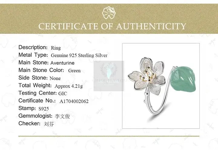 Natural Aventurine Flower Ring - Uniquely You Online