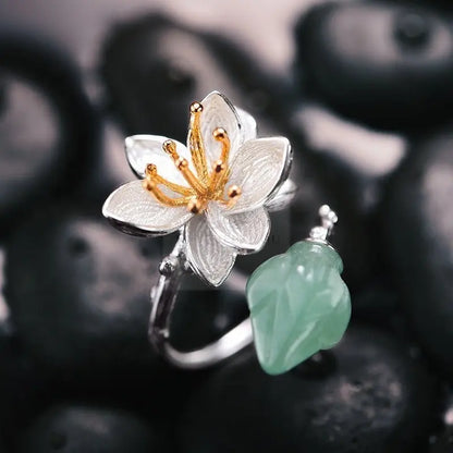 Natural Aventurine Flower Ring