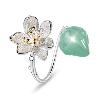 Natural Aventurine Flower Ring