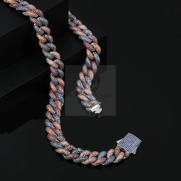 Natural Sapphire and Ruby Cuban Link Chain - Uniquely You Online