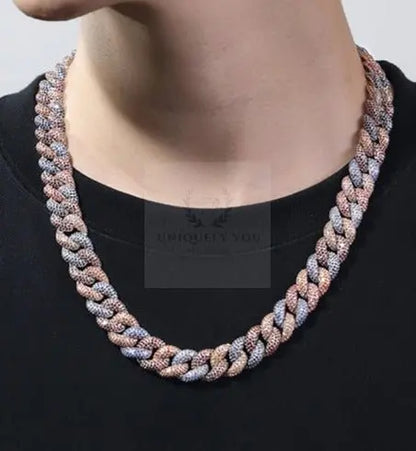 Natural Sapphire and Ruby Cuban Link Chain - Uniquely You Online