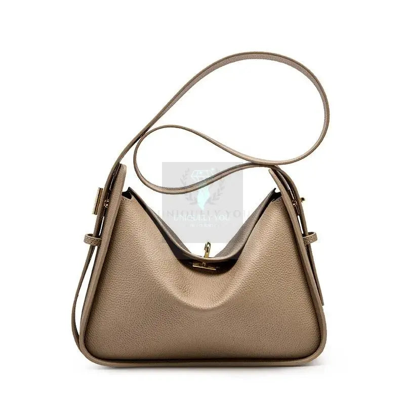 Notched Leather Handbag - Uniquely You Online